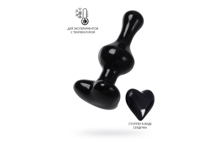 Анальная втулка Sexus Glass, стекло, черная, 9,8 см