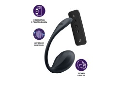 Виброяйцо Satisfyer Ribbed Petal с пультом ДУ, черное, 7,8 см