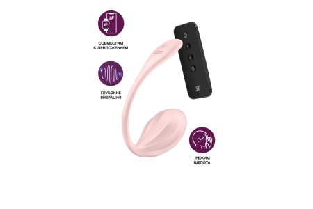 Виброяйцо Satisfyer Ribbed Petal с пультом ДУ, розовое, 7,8 см