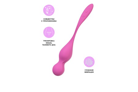 Вагинальные шарики с вибрацией Satisfyer Love Birds 1 Connect App, розовый, 22,2 см