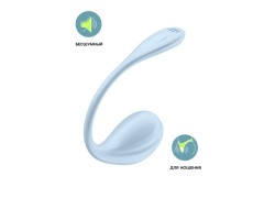 Виброяйцо Satisfyer Smooth Petal Connect App, голубое, 6,5 см