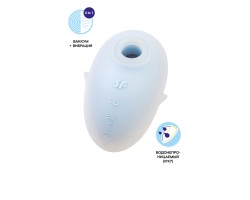 Вакуум-волновой стимулятор клитора с вибрацией Satisfyer Cutie Ghost, силикон, голубой, 9,1 см