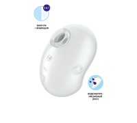 Вакуум-волновой стимулятор клитора с вибрацией Satisfyer Cutie Ghost, силикон, белый, 9,1 см