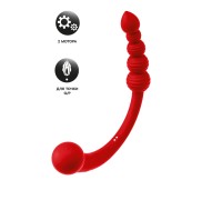 Двусторонний вибратор Black & Red by Toyfa, силикон, красный, 35 см