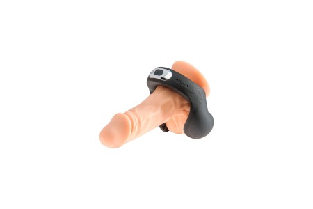 Эрекционное виброкольцо для пениса и мошонки MALESATION Vibro Ball Ring, силикон, черный