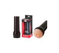 Нереалистичный мастурбатор в колбе MALESATION Horny Pussy, TPE, черный, 25 см
