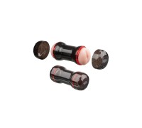 Двусторонний мастурбатор в колбе MALESATION Double Joy, TPE, черный, 25 см