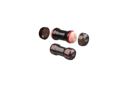 Двусторонний мастурбатор в колбе MALESATION Double Joy, TPE, черный, 25 см