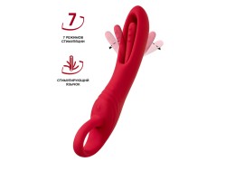 Стимулятор с двигающимся язычком Flovetta BEGONIA, силикон, розовый, 18,5 см