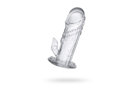 Насадка на пенис с дополнительной стимуляцией A-Toys by TOYFA Uco, TPE, прозрачный, 13 см