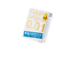 Презервативы Sagami, original 0.01, полиуретан, EXTRA LUB, 2 шт.