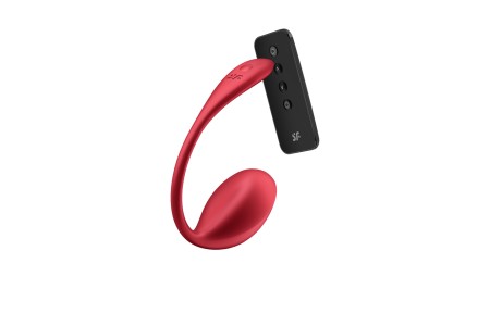 Виброяйцо Satisfyer Shiny Petal Connect App с пультом ДУ, красный, 7,5 см