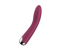 Вибратор для точки G  с ротацией Satisfyer Spinning Vibe 1, силикон, бордовый, 17,8 см