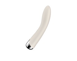 Вибратор для точки G  с ротацией Satisfyer Spinning Vibe 1, силикон, бежевый, 17,8 см