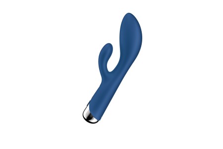 Вибратор-кролик с ротацией Satisfyer Spinning Rabbit 1, силикон, синий, 20,5 см