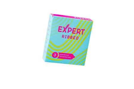 Презервативы EXPERT Ribbed, ребристые, 3шт.