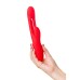Виброкролик с двигяющимся язычком JOS Patti с двигающимся язычком, силикон, красный, 24 см - фото 1