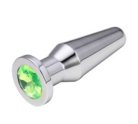 Конусная пробка с кристаллом Anal Plug Silver Lime L