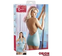 Мини-платье с цепочками бирюзовое Red Corner L