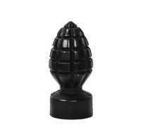 Черная анальная пробка All Black рельефная