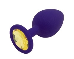 Фиолетовая силиконовая пробка с желтым кристаллом M