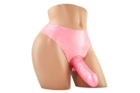 Фаллоимитатор-страпон с вибрацией розовый