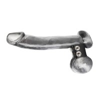 Хомут-утяжка для мошонки из искусственной кожи на клепках Snap Ball Stretcher