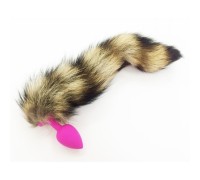 Хвостик с силиконовой розовой пробкой