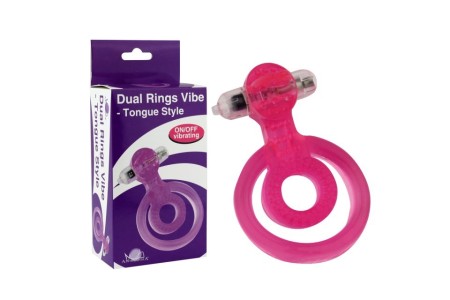 Виброкольцо розовое Dual Rings Vibe-Tongue Style