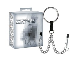 BDSM Кольцо на пенис с зажимами Sextreme