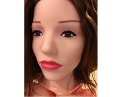 Кукла для секса с вибрацией с каштановыми волосами 3D Face Love Doll