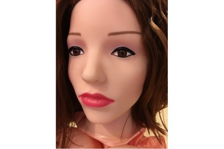 Кукла для секса с вибрацией с каштановыми волосами 3D Face Love Doll
