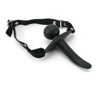 Кляп с фаллоимитатором загнутый FF black