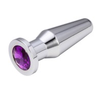 Конусная пробка с кристаллом Anal Plug Silver Violet L