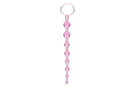 Розовая анальная цепочка First Time Love Beads