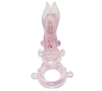 Виброкольцо розовое Long Ears Cock Ring