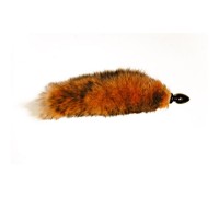 Анальная втулка с рыжим лисьим хвостиком S