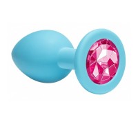 Анальная пробка Emotions Cutie Medium Turquoise pink crystal