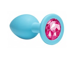 Анальная пробка Emotions Cutie Medium Turquoise pink crystal