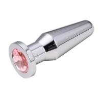 Конусная пробка с кристаллом Anal Plug Silver Pink L