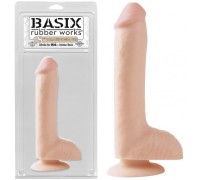 Фаллоимитатор с мошонкой на присоске Basix Rubber 8 in Flesh