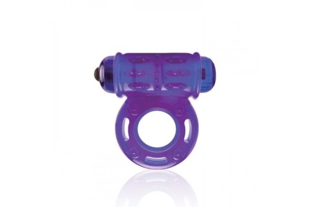 Фиолетовое мощное вибро-кольцо со стимулятором клитора