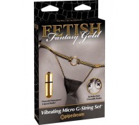 Вибротрусики FF Gold Vibrating Micro G-String Set