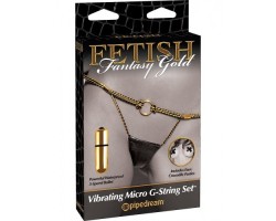 Вибротрусики FF Gold Vibrating Micro G-String Set