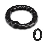 Черное кольцо на пенис с шариками 3.5