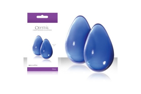 Голубые вагинальные шарики Crystal Kegel Eggs