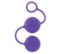 Яркие фиолетовые силиконовые вагинальные шарики с рисунком Posh