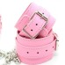 Бондажный набор наручники и поножи на цепях розовый - фото 2