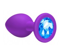 Анальная пробка Emotions Cutie Medium Purple light blue crystal