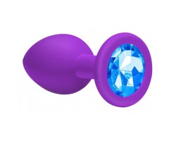 Анальная пробка Emotions Cutie Medium Purple light blue crystal